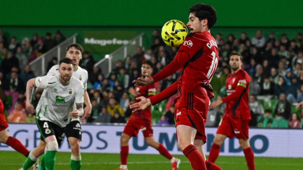 Carlos Fernández, durante el partido contra el Racing.