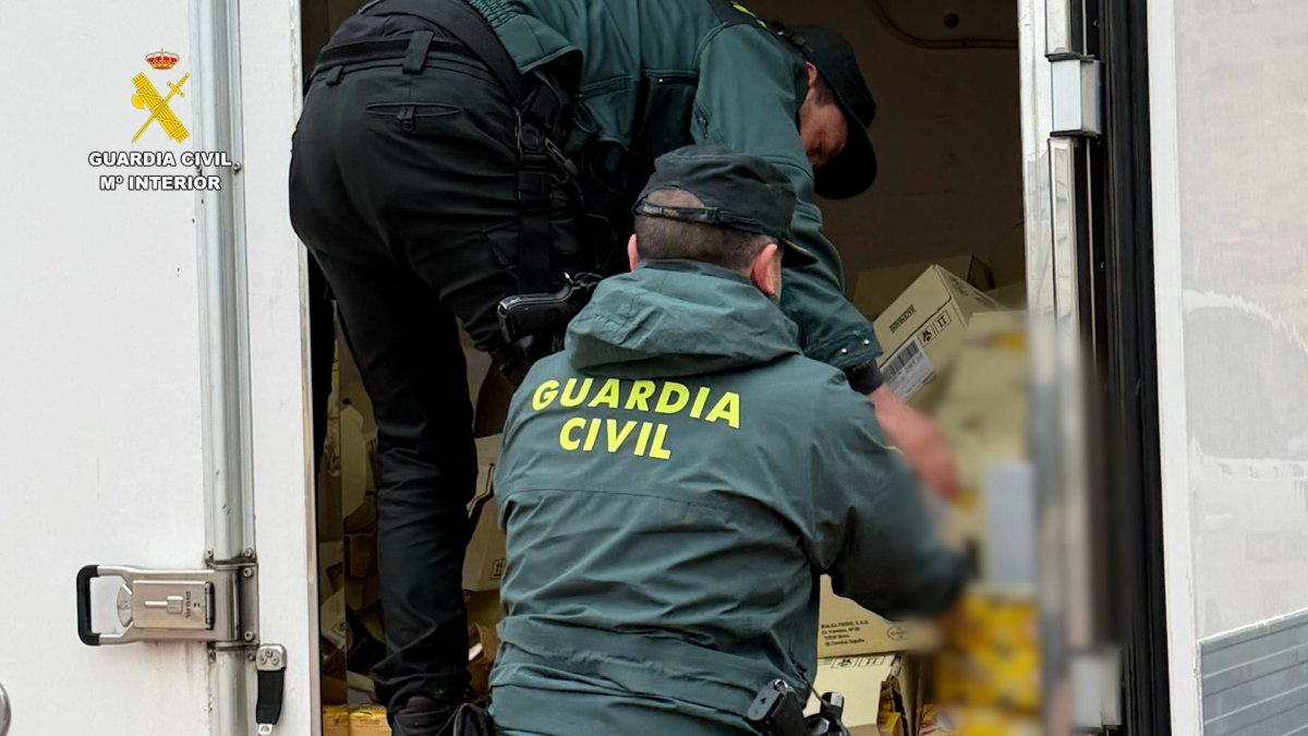 Imagen facilitada por la Guardia Civil sobre la recuperación del material recuperado en Zamora.