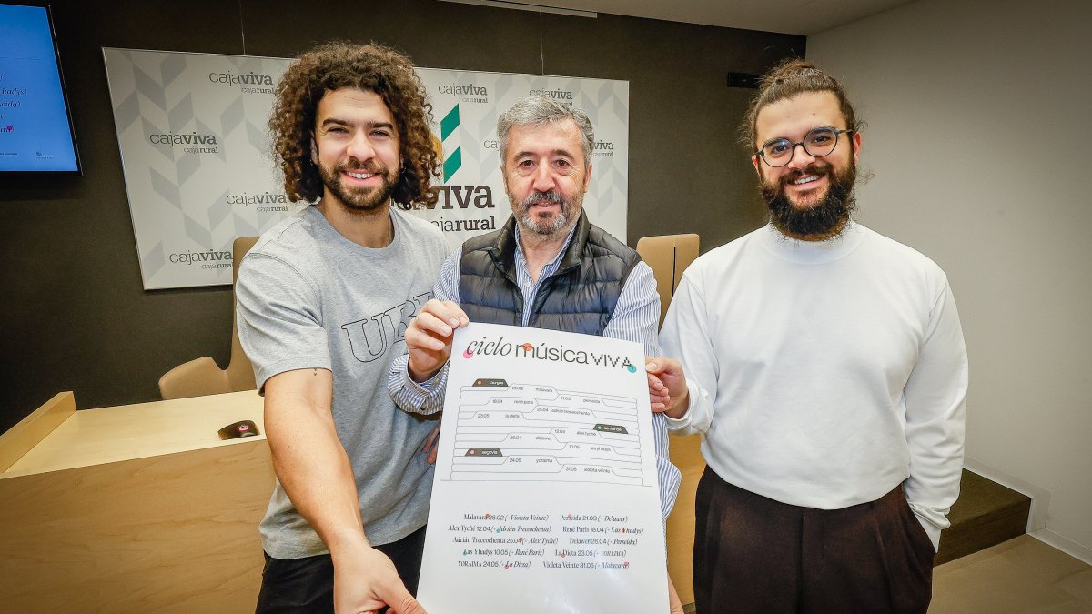 Daniel Guantes, Tomás Fisac y Rodri Cachorro durante la presentación de la cita.