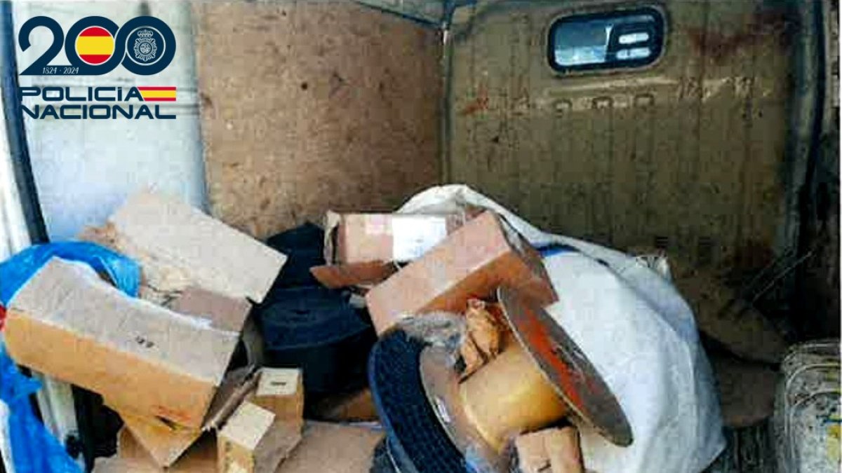 Material sustraído en la empresa.