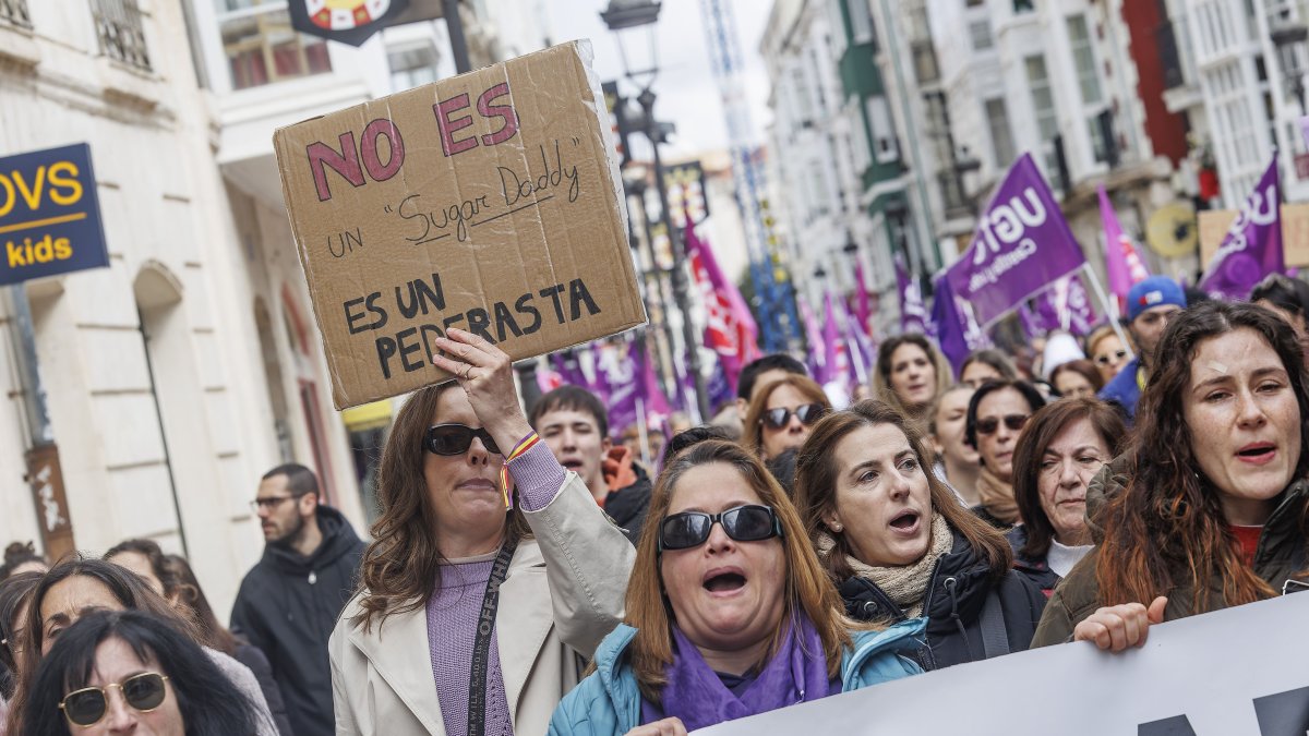 Instante de la manifestación del Día de la Mujer de 2026.