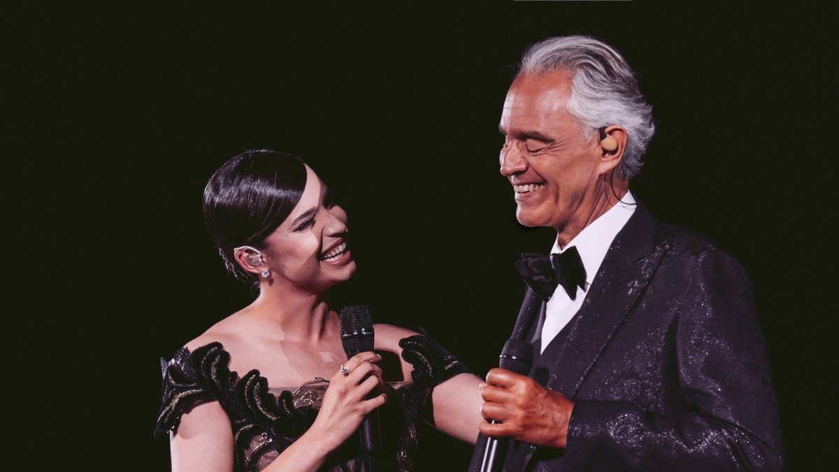 Archivo - Sofia Carson y Andrea Bocelli.