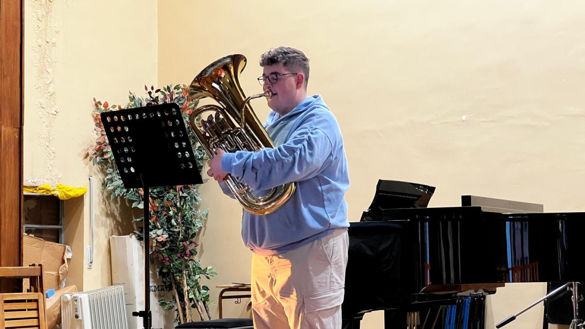 Imagen de uno de los alumnos de la Escuela de Música de Aranda