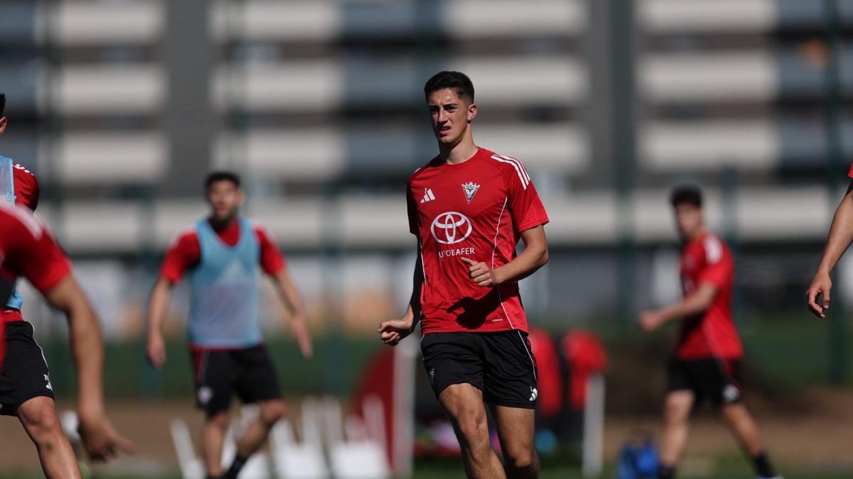 Imagen del último entrenamiento del Mirandés.