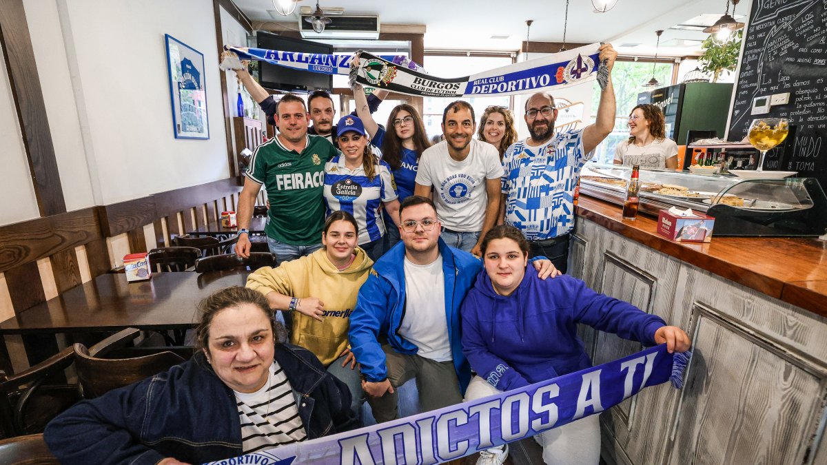 Los primeros aficionados, recibidos por los deportivistas burgaleses, llegaron de Lugo a media tarde del viernes.
