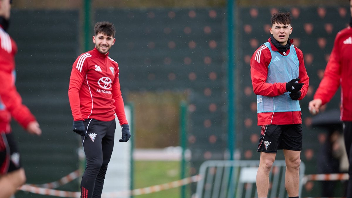 Imagen del último entrenamiento del Mirandés.