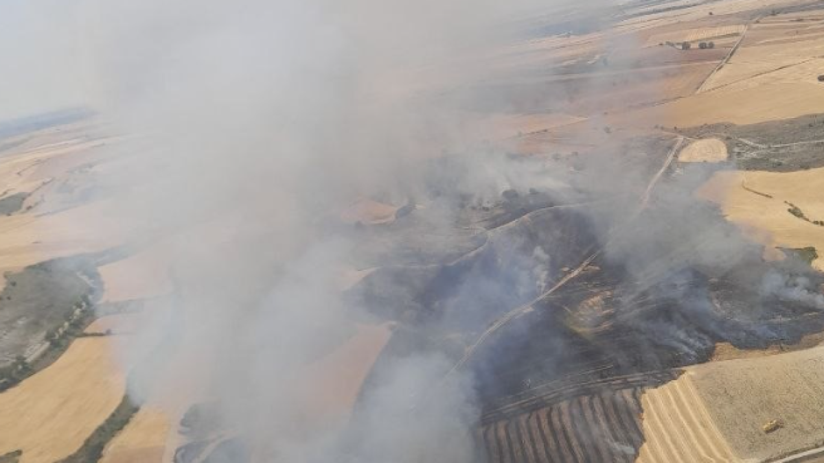 Imagen del incendio en Iglesias.
