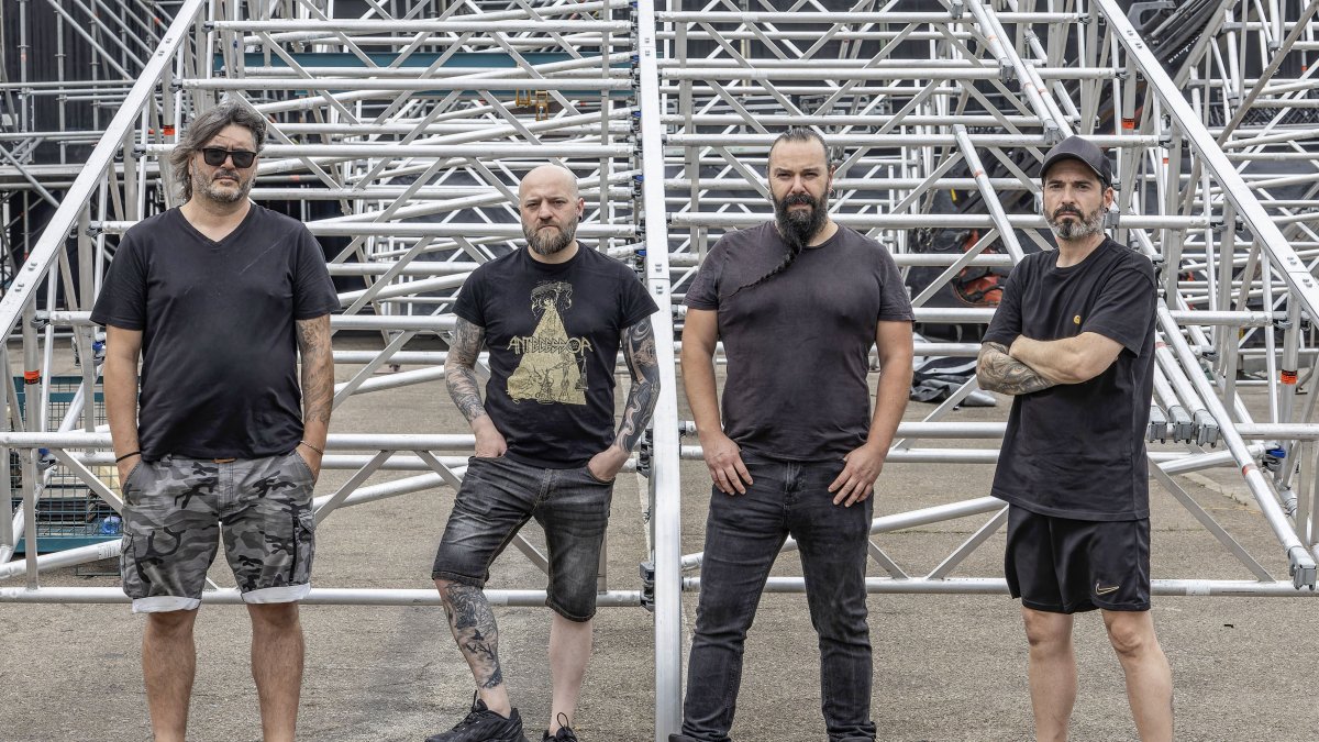 Isra, Vicen, Rulo e Iván, integrantes de Khorea, en la nueva ubicación del Zurbarán Rock.
