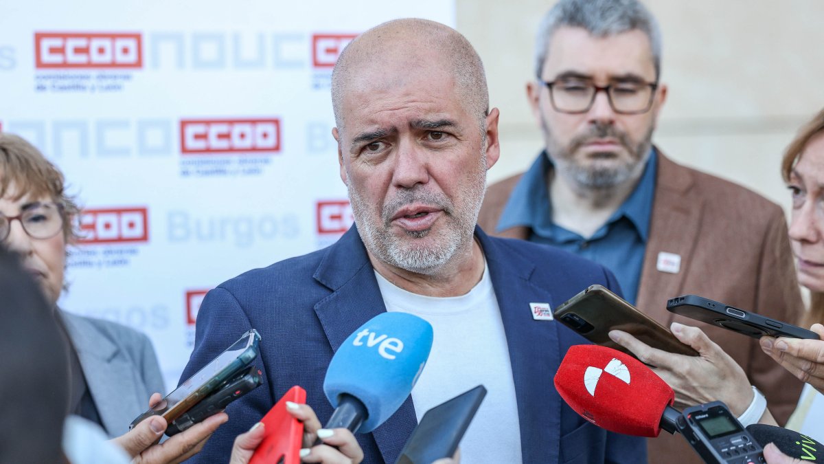 Unai Sordo antes de la celebración de los 50 años de la Asamblea de CCOO en Burgos.