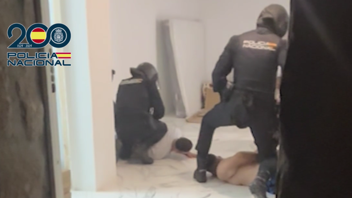 La Policía Nacional, en una intervención contra esta organización destinada al tráfico de hachís.