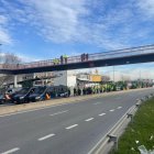 Agricultores burgaleses retenidos en Alcobendas por la Policía Nacional cuando intentaban entrar en Madrid.