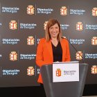 La portavoz del PSOE en la Diputación, Nuria Barrio, en rueda de prensa.
