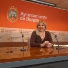La concejal Milagros del Campo, durante su comparecencia en la sala de prensa del Ayuntamiento.