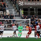 Cantero, durante el partido contra el Mirandés.