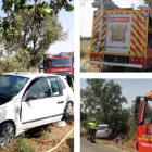 Imágenes del accidente producido esta mañana entre Roa y Fuentecén
