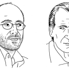 Óscar Esquivias y José Miguel Ullán dibujados por Pablo Gallo.-