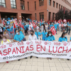 Imagen de una concentración de trabajadores de Aspanias. RAÚL G. OCHOA
