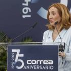 Carmen Pinto, consejera delegada de Nicolás Correa, durante su intervención en el 75 aniversario. SANTI OTERO