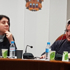 Mar Alcalde e Ildefonso Sanz, durante un pleno en Aranda. ECB