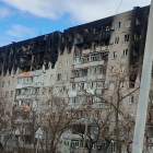 Un bloque de edificios en Jàrkov (Ucrania), devastado por la guerra. ECB