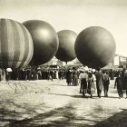 Exhibición globos aerostáticos con motivo del eclipse de 1905. ECB
