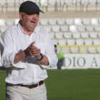 Mandiola durante el choque que jugó el Burgos en El Plantío ante el Pontevedra.-RAÚL G. OCHOA