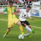 Álvaro Antón intentó echarse el equipo a las espaldas en la segunda mitad, aunque el Burgos CF se encontró con las intervenciones de un Alejandro que salvó al Palencia-Raúl G. Ochoa
