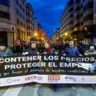 Manifestación contra la subida de precios, en Burgos, liderada por CCOO y UGT. SANTI OTERO