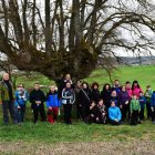 Miembros de Acahia en una de las jornadas de limpieza del viejo roble. ACAHIA
