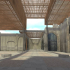 Recreación de la cubierta del Monasterio de San Juan, donde predomina la madera.-ECB