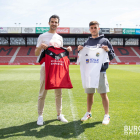 Míchel Zabaco y Simón Moreno, deportividad entre capitanes antes del derbi. BURGOS CF