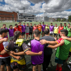 José García arenga a sus pupilos durante el entrenamiento
