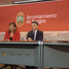 Nuria Barrio y Vicente Marañón, tras la última Junta de Gobierno municipal.