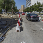 Imagen reciente de la reparación del hundimiento en la avenida Reyes Católicos, de Burgos.