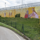Mural sobre el Destierro del Cid creado en la pasarela del Crucero.