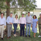 Miembros de las candidaturas del PP de Burgos junto al presidente autonómico de los populares, Alfonso Fernández Mañueco, en una visita a la Ribera.