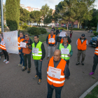 Concentración voluntarios de protección civil en un acto del PSOE.
