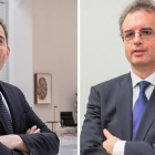 Ángel Gavilán,  Director General de Economía y Estadística del Banco de España, y Francisco Serrano, Presidente de Ibercaja.