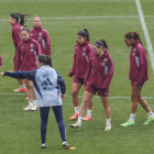 Entrenamiento de la selección española de fútbol femenino en El Plantío.