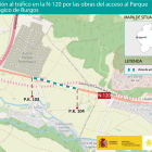 Plano de la zona donde se realizará el corte.