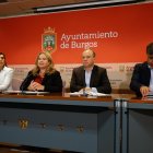 De izquierda a derecha: Andrea Ballesteros, Cristina Ayala, Fernando Martínez-Acitores y Juan Manuel Manso, durante la presentación del plan de talento del Ayuntamiento de Burgos.