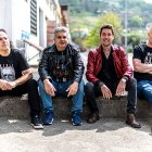 Félix Lasa, Toño Rodríguez, Mikel Lazkano e Ibi Sagarna, la actual formación de Leize, continúan celebrando el 40 aniversario de la banda.