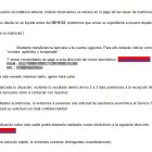 Correo electrónico fraudulento a una cuenta de Educacyl para exigir pagos de matrículas.