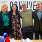 Los representantes de Accem, Burgos Acoge, Atalaya, y Cáritas posan sonrientes tras su comparecencia.