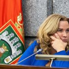 Cristina Ayala, en el pleno en el que se escenificó la ruptura con Vox.