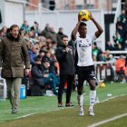 Anderson Arroyo, durante el partido contra el Racing de Santander.