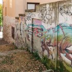 Pintadas vandálicas en el centro de la capital burgalesa.