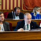 La concejala Marta Alegría con el portavoz de su grupo, Fernando Martínez-Acitores.