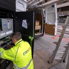 Obras de instalación de los reguladores del tráfico en la zona de puente Gasset.