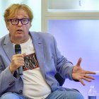 El escritor Luis Artigue, durante la presentación de 'Trumpsilvania' en Burgos.